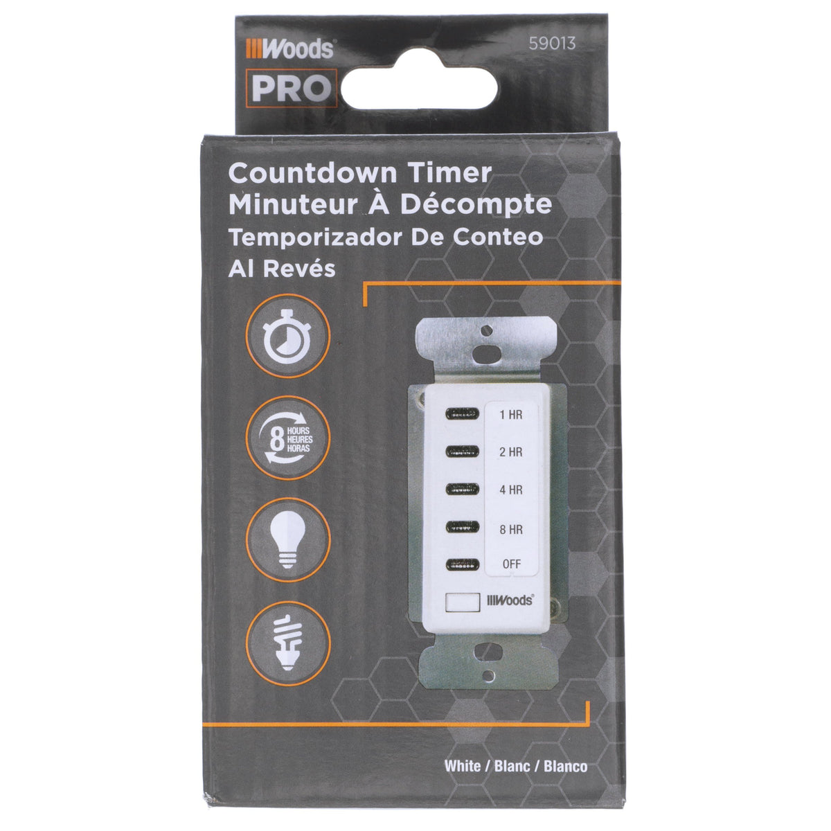 Woods in-wall timer bathroom-fan-use enabling hands-free exhaust control