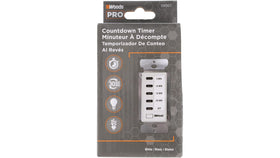 Woods in-wall timer in Decora style showing 30-minute countdown for lighting control
