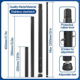 WooFog patio glass door lock bar with pins adds interior security