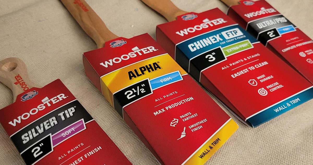Wooster shergrip handle offers comfortable control during painting.
