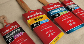 Wooster shergrip handle offers comfortable control during painting.