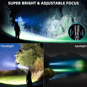 WopkDupk flashlight adjustable-focus beam for long distance visibility