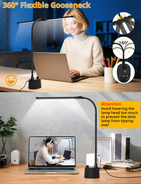 Woputne desk lamp remembers last settings and offers a 30-minute timer for easy use.
