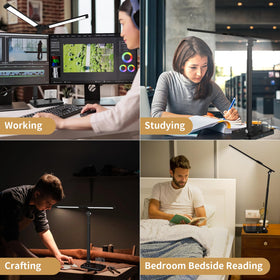 Woputne lamp in black finish complements modern desks