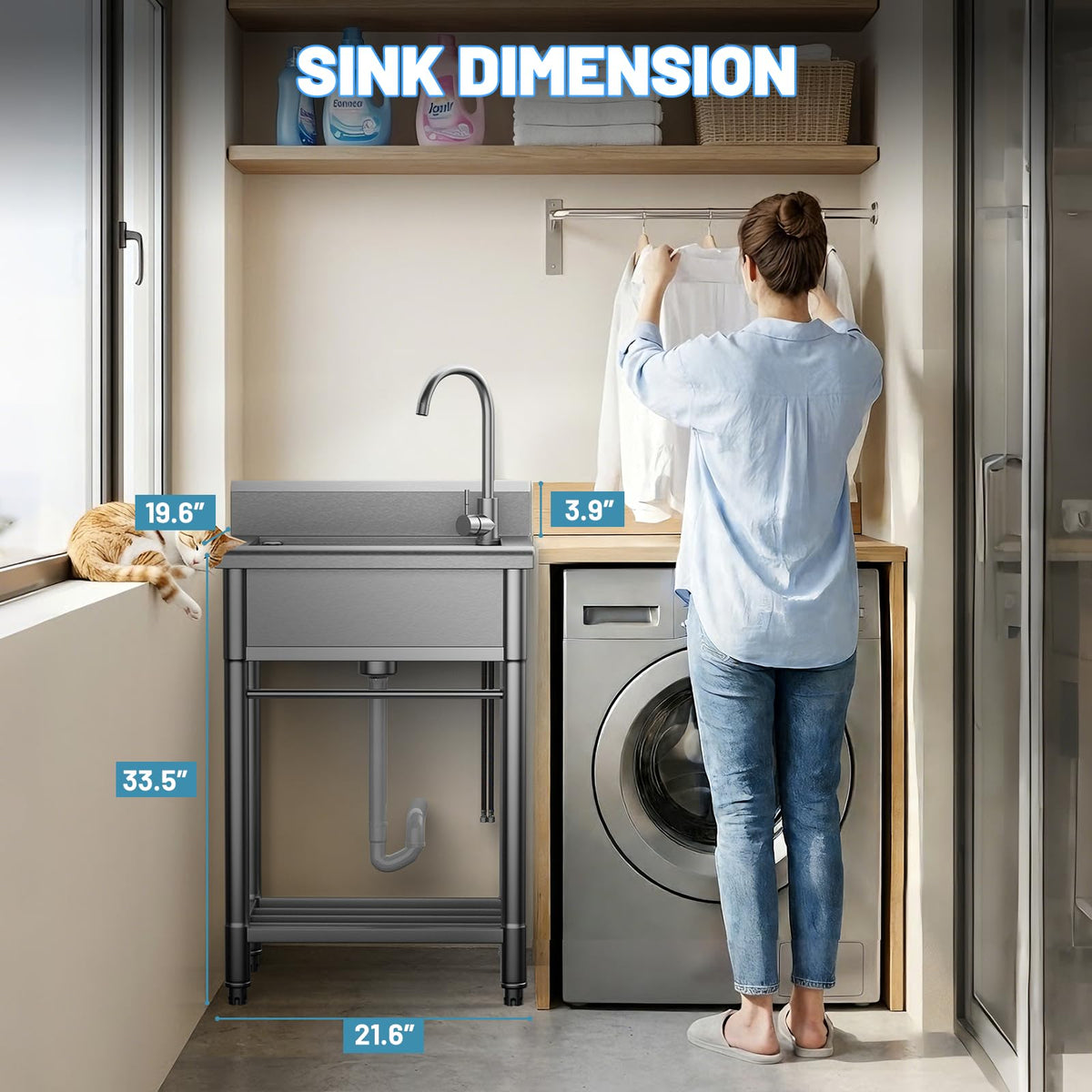 Worcest stainless steel 304 construction ensures durability and rust resistance.
