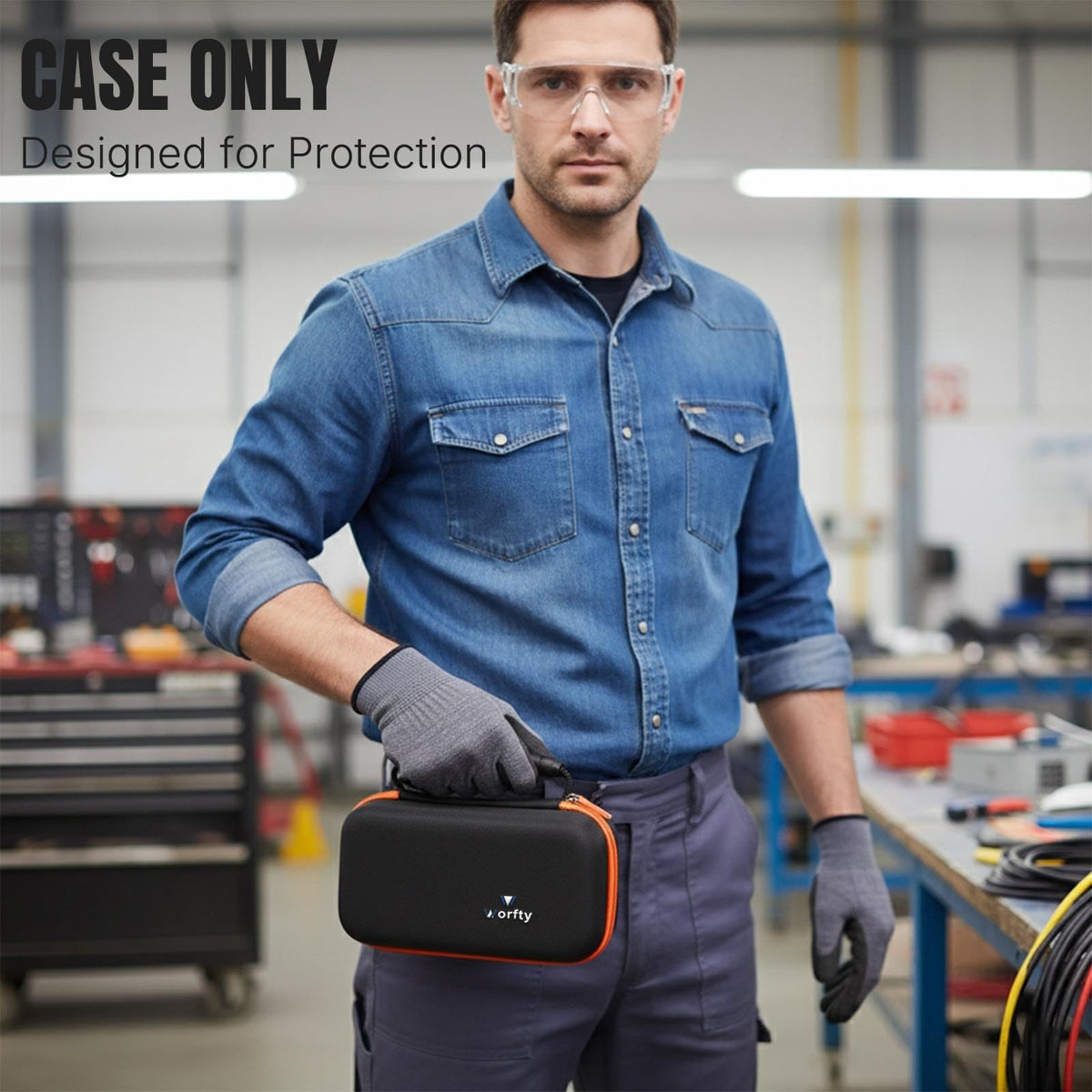 worfty case includes a zippered mesh pocket for small parts.