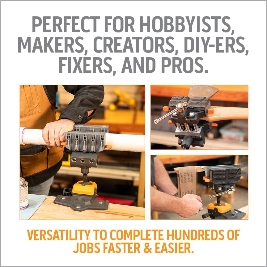 WORK IQ TOOLS double-sided Flex-Fit jaws deliver versatile gripping for wood and pipes.