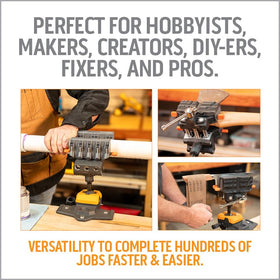 WORK IQ TOOLS double-sided Flex-Fit jaws deliver versatile gripping for wood and pipes.