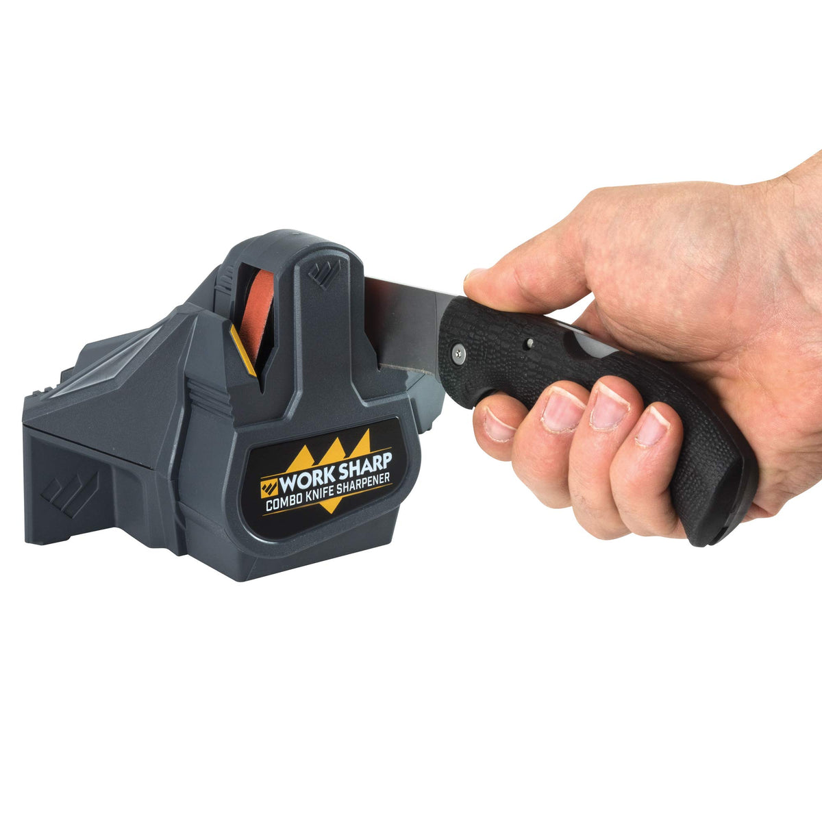 Work Sharp WSCMB front view shows compact design for precise sharpening.