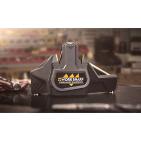 Work Sharp WSCMB serrated knife sharpening highlights versatility with blades.
