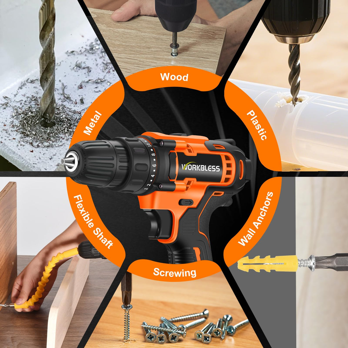 WorkBless 28-piece bit set for drilling and driving tasks.