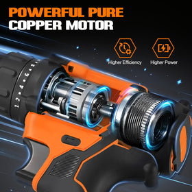 WorkBless 38-inch keyless chuck enables quick bit changes.