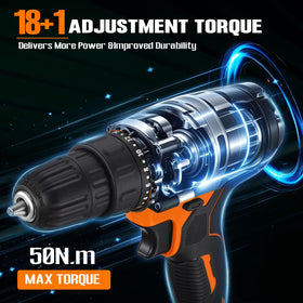 WorkBless dual-speed control for screws and fast drilling.