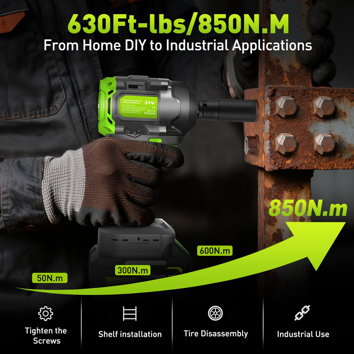 WorkBless ergonomic anti-slip handle reduces fatigue during long jobs.