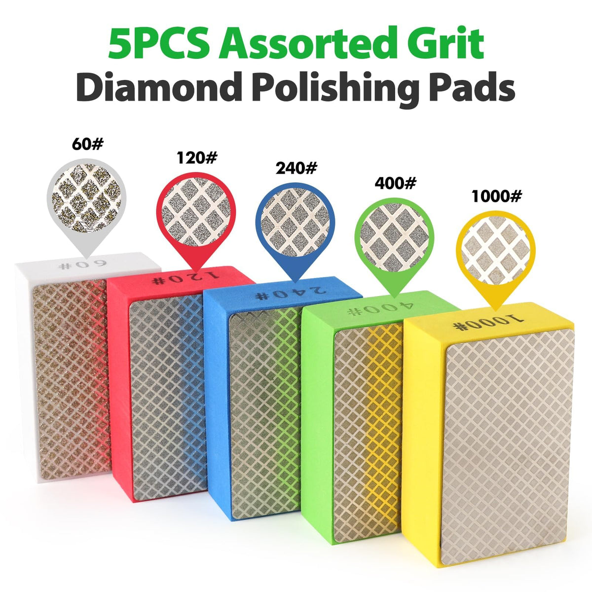 WORKEASE 120 grit polishing pad for medium refinement on ceramic, glass, and metal surfaces.