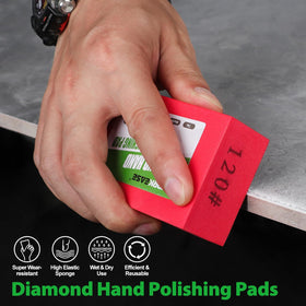 WORKEASE 240 grit pad for deburring and smoothing edges on tiles and glass.