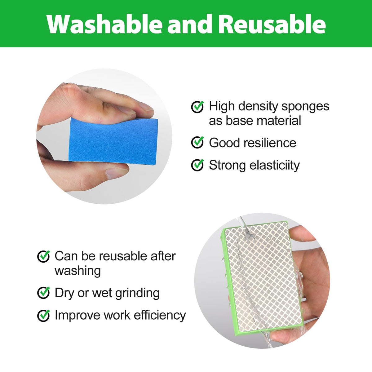 WORKEASE 400 grit pad for fine finishing on stone, ceramic, and metal components.