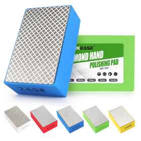 WORKEASE Diamond hand polishing pad 60 grit for rapid rough grinding on tile and stone.