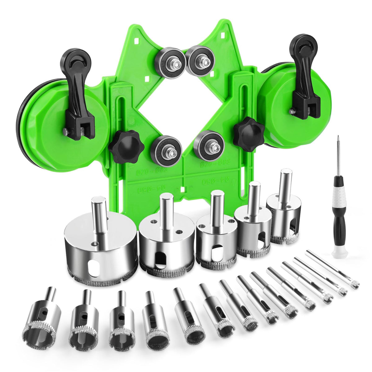 WORKEASE Diamond Hole Saw Kit cover showing stable grip on tile surfaces