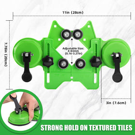WORKEASE double-suction guide in use provides precise tile hole alignment