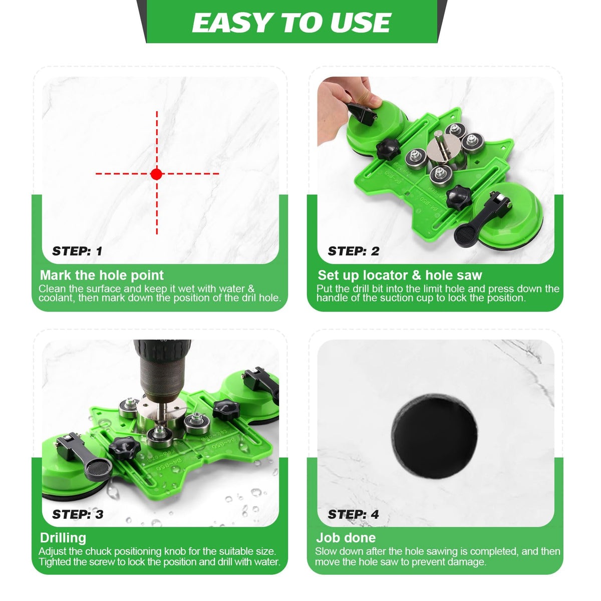 WORKEASE dry-wet drilling capability helps manage heat and extend bit life