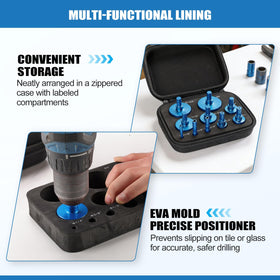 WORKEASE EVA guide jig shown for stable starts on tile and glass