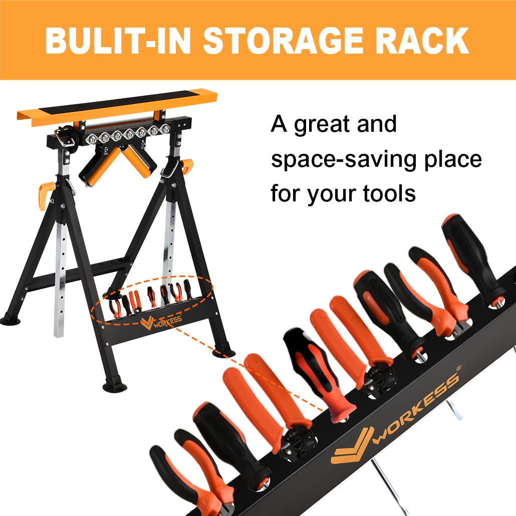 WORKESS 4-in-1 roller stand folded storage saves space in your workshop