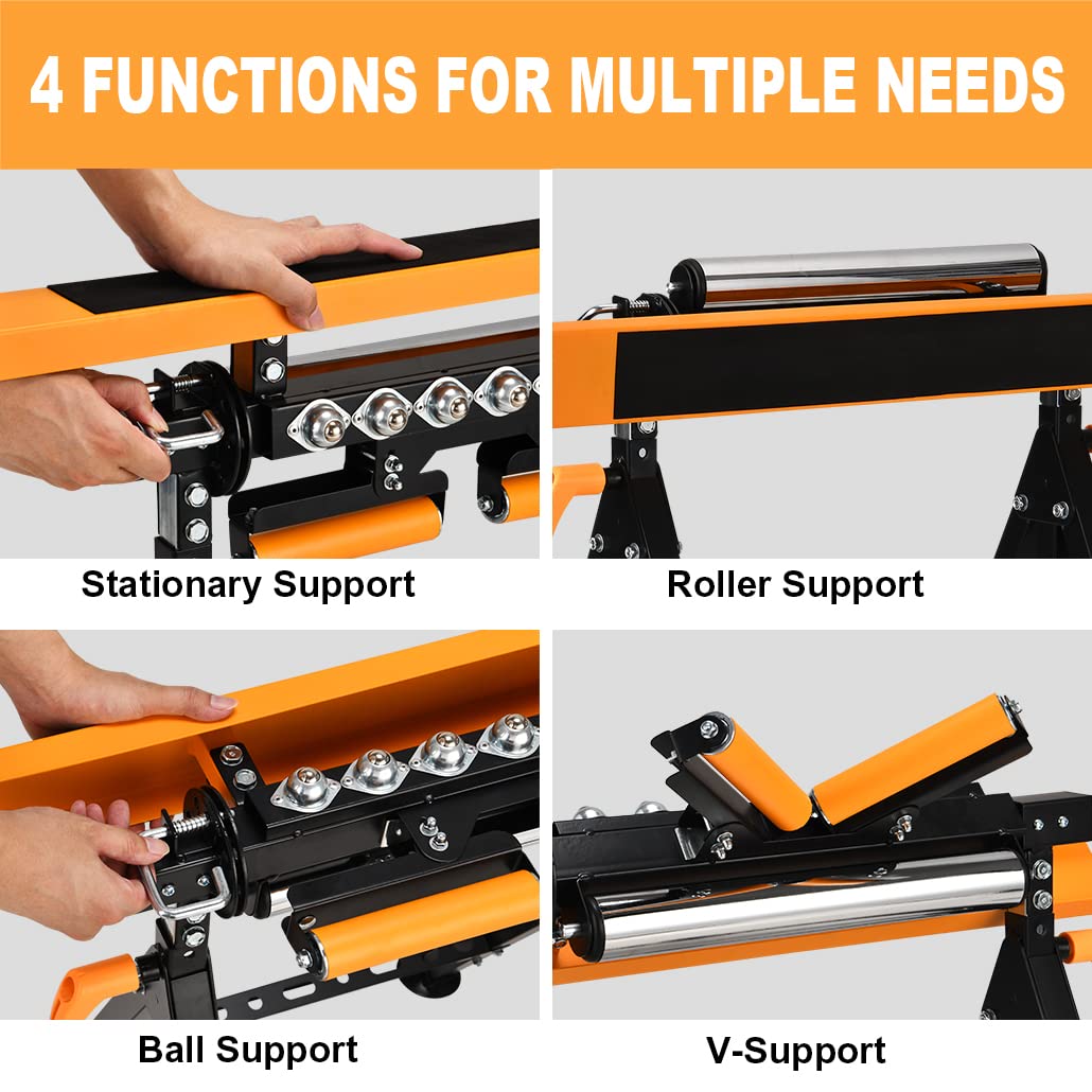 HEIGHT-ADJUSTABLE WORKESS 4-in-1 roller stand lets you set the correct working height