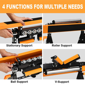 HEIGHT-ADJUSTABLE WORKESS 4-in-1 roller stand lets you set the correct working height