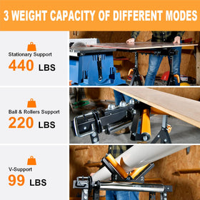 WORKESS 4-in-1 roller stand outfeed roller feeds material smoothly