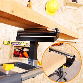WORKESS rugged rubber wheels enable smooth rolling on a shop floor.