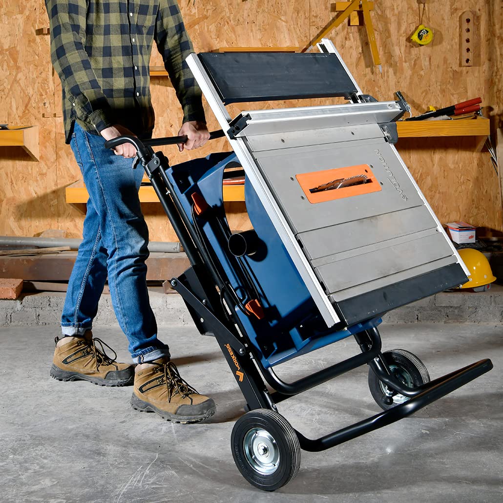 Workess foldable design saves space in small workshops when not in use.