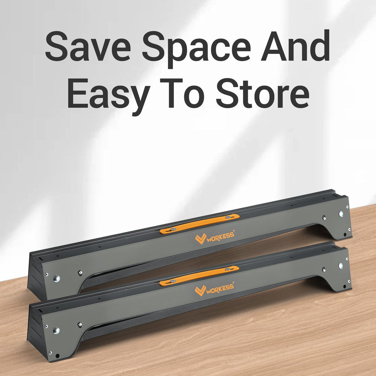WORKESS non-slip top and legs provide steadier performance on uneven floors.