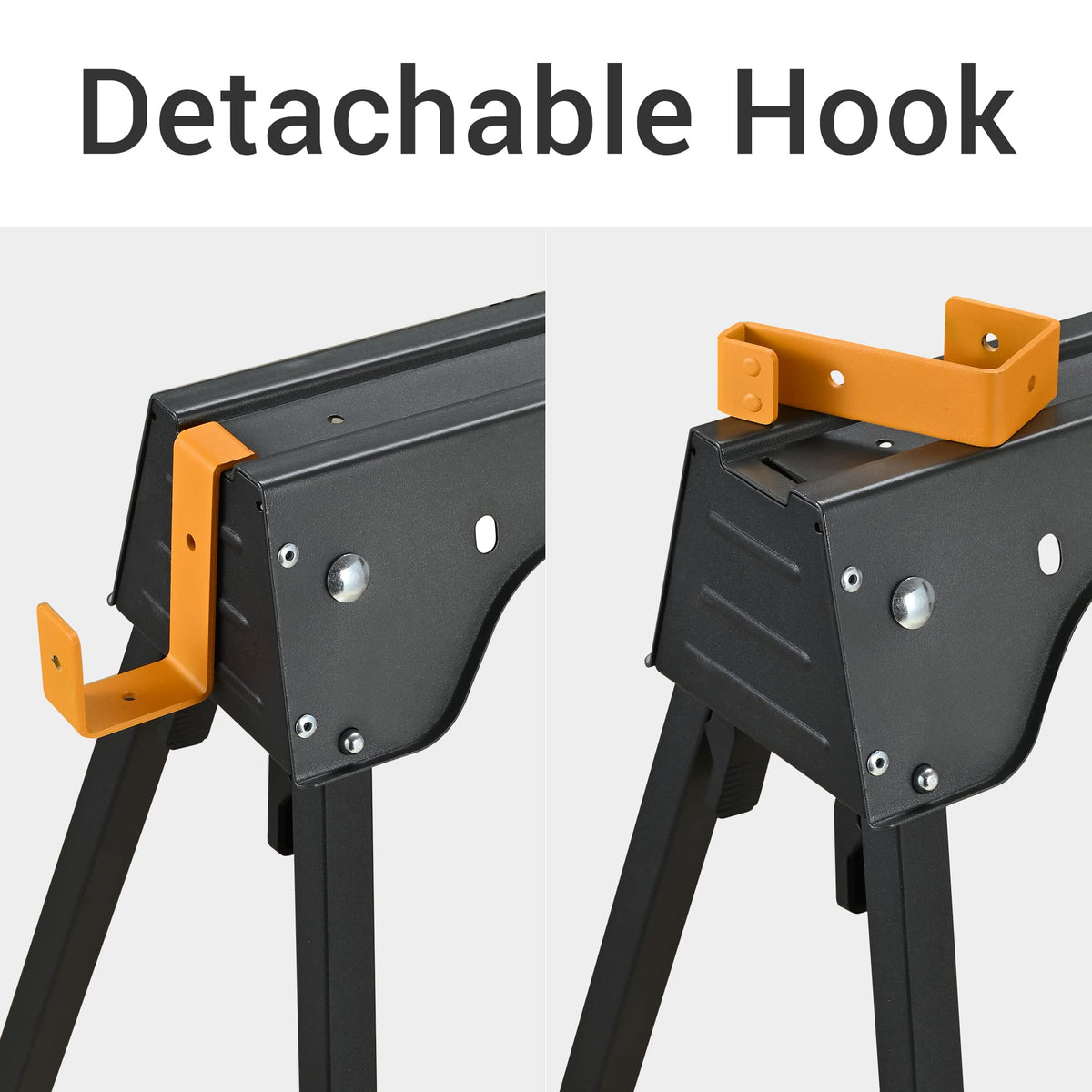 WORKESS cast steel wood hooks hold 2x4 lumber for custom benches.