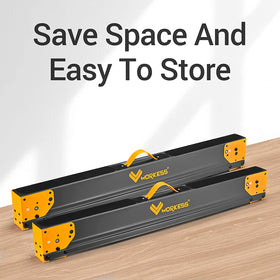 WORKESS sawhorses 2x4-support-hooks enable fast bench creation.