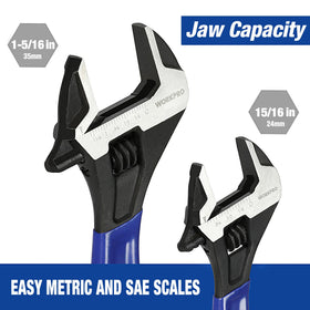 WORKPRO 10-inch wrench handles larger fasteners with ease.