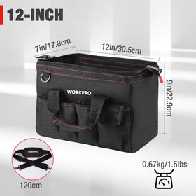 WORKPRO bag side pocket open showing exterior organization