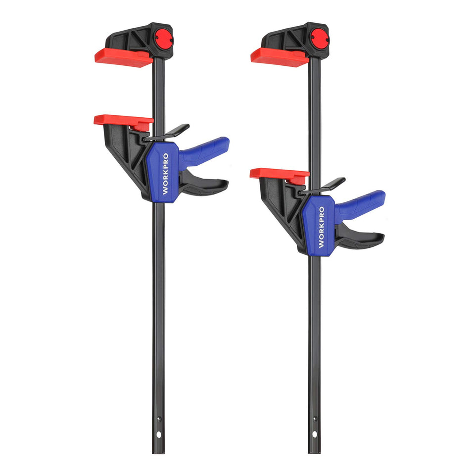 WORKPRO 12-inch clamp front view offers secure wood joinery