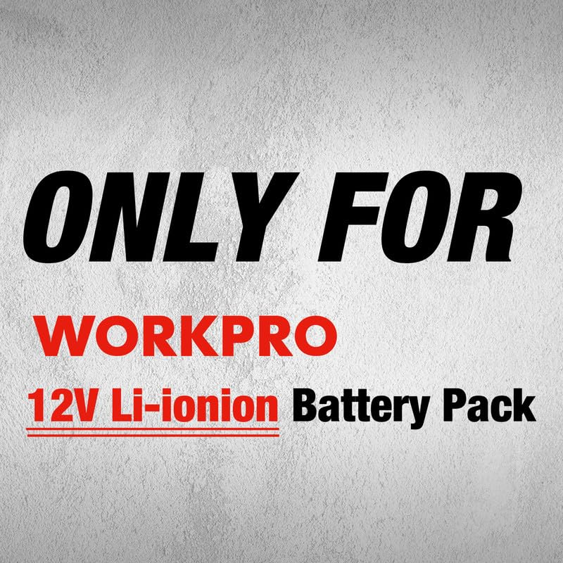WorkPRO charger with red charging and green full indicators