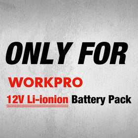 WorkPRO charger with red charging and green full indicators