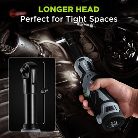 WORKPRO 12V ratchet kit in tight space for recessed fasteners