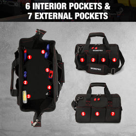 WORKPRO rubber foam bottom protects contents from bumps.