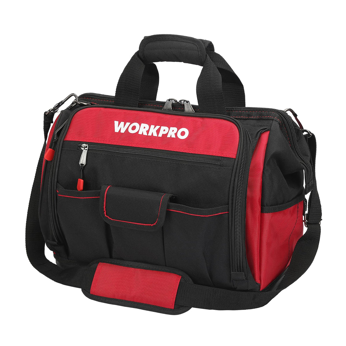 WORKPRO 16-inch tool bag with wide-mouth opening for quick access