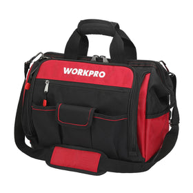 WORKPRO 16-inch tool bag with wide-mouth opening for quick access