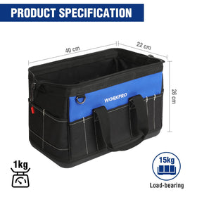 WORKPRO interior pockets organize wrenches and pliers for fast retrieval.