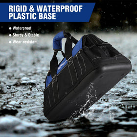 WORKPRO waterproof base keeps contents dry during outdoor or wet-work environments.