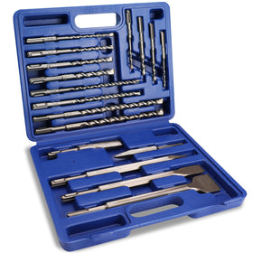 WORKPRO 17-piece SDS-Plus kit with drill bits and chisels for concrete projects