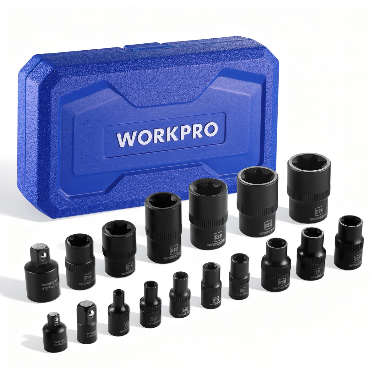 WORKPRO 17-piece ETorx socket set full kit for versatile fasteners