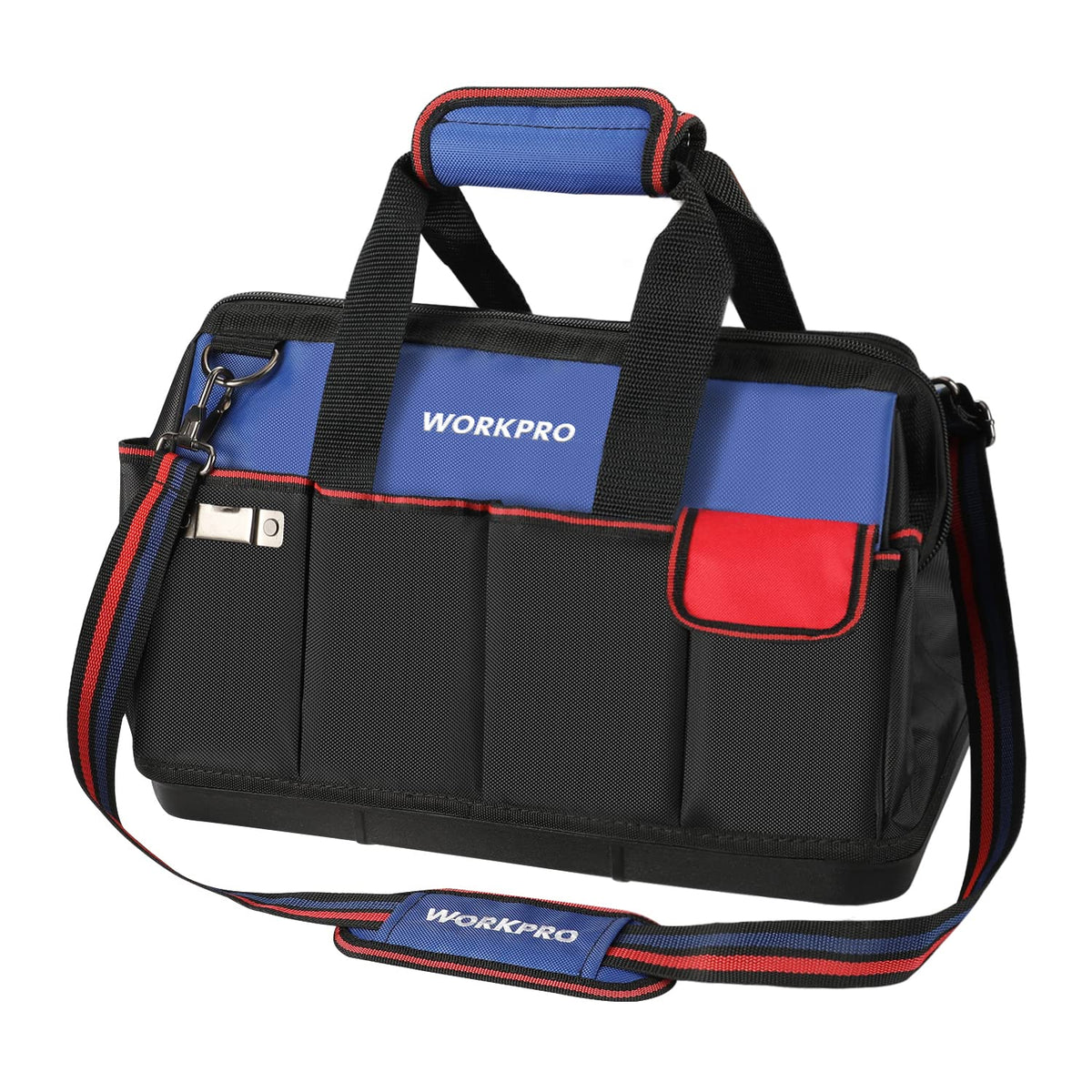WORKPRO 18-inch tool bag with wide mouth for quick tool access and visibility.