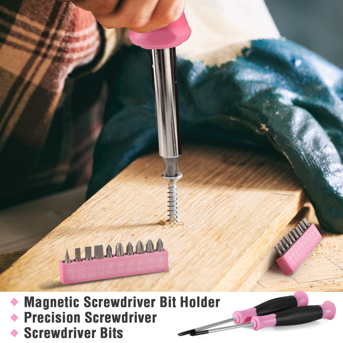 WORKPRO 20-bit set with holder for versatile fasteners